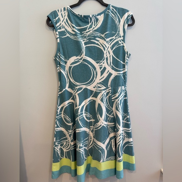 Krimson Klover Teal and White Sleeveless Dress with Yellow Accents Size M - Picture 5 of 8